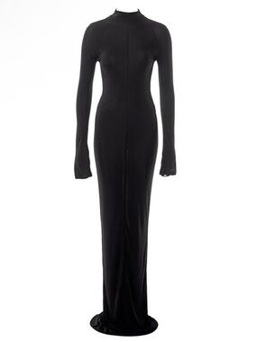 Gucci by Tom Ford 1998 Rare Runway Black Long Sleeve Bodycon Maxi Dress